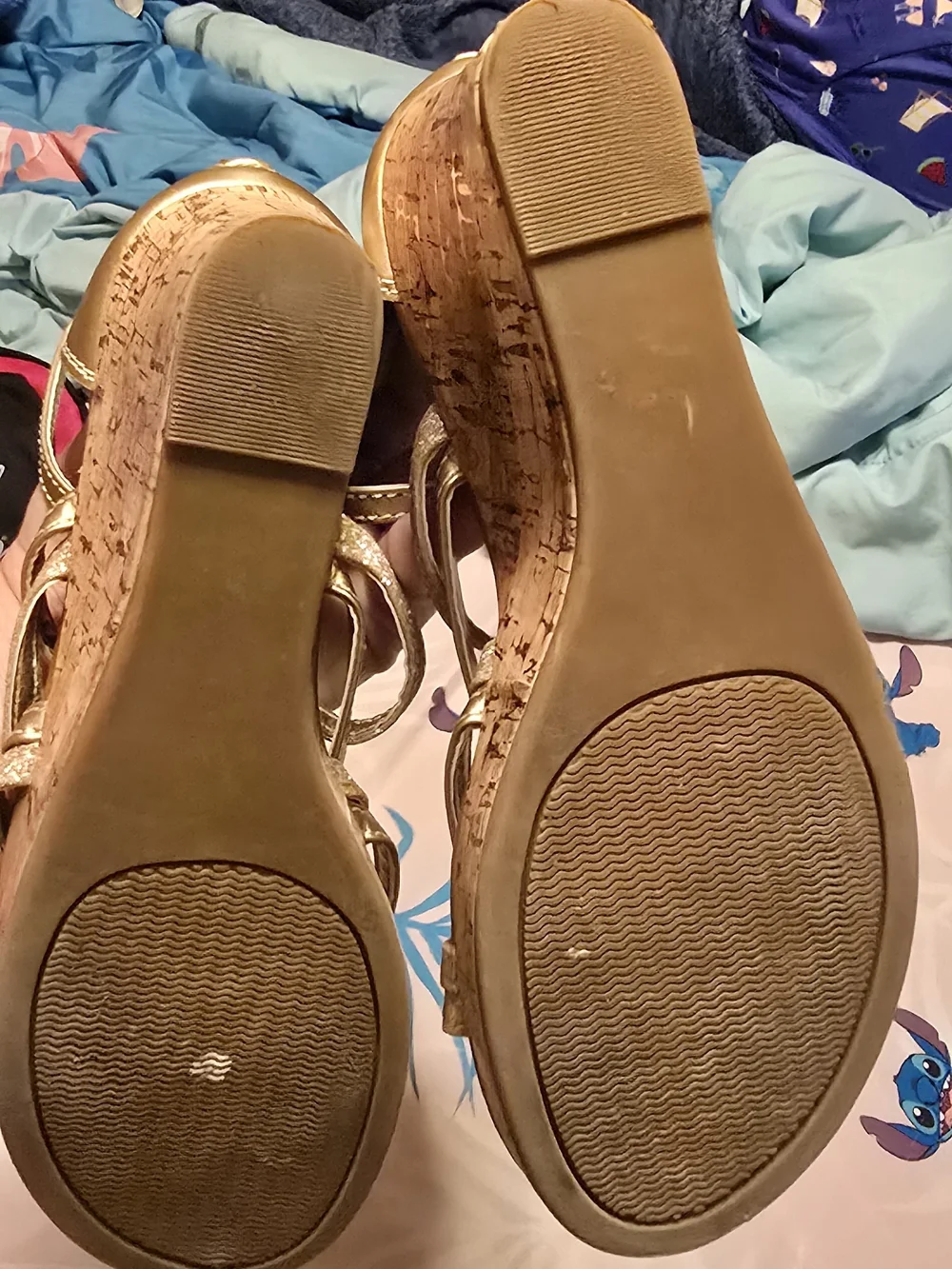Kohl's Gold Glitter Girls' Strappy Sandals Girls Size 5